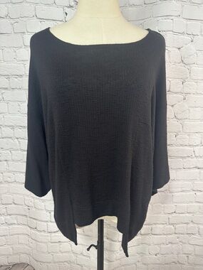 SYMPLI Oversized Short Sleeve Black Short Sleeve Lightweight Sweater Size 8